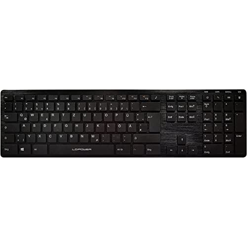 LC-Power LC-KEY-5B-ALU Slim Design Tastatur USB QWERTZ Deutsch Schwarz - Tastaturen (Standard, Verkabelt, USB, QWERTZ, Schwarz) von LC-POWER