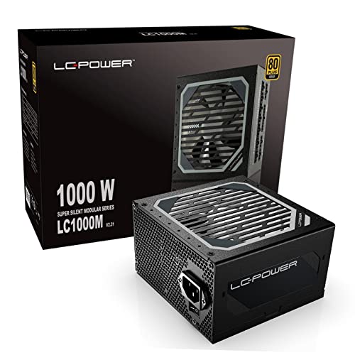 LC-POWER PC Netzteile 1000W V2.31 80Plus Gold Super Silent Modular Serie Voll-Modulares Kabelmanagement Power Supply - LC1000M von LC-POWER