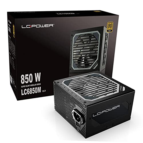 LC-POWER LC6850M 850W PC Netzteile Super Silent Modular Serie Voll-Modulares Kabelmanagement 80Plus Gold von LC-POWER