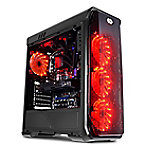 LC-Power Computergehäuse Gaming 988B - Red Typhoon Midi Tower Metall, Kunststoff, Gehärtetes Glas Rot, Transparent Schwarz von LC-Power