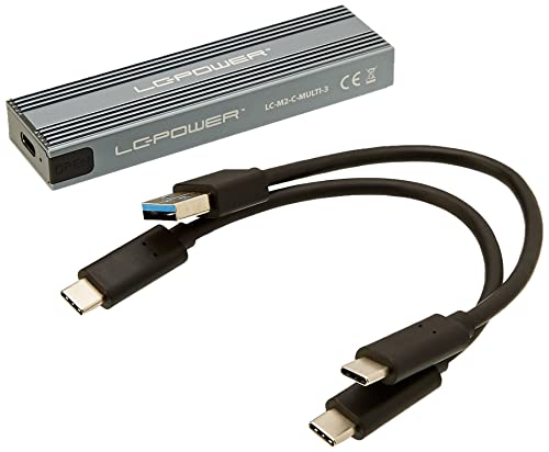 LC-Power M,2 LC-M2-C-MULTI-3 USB3,2 M,2-SSD-Gehäuse (NVMe und SATA) von LC-POWER