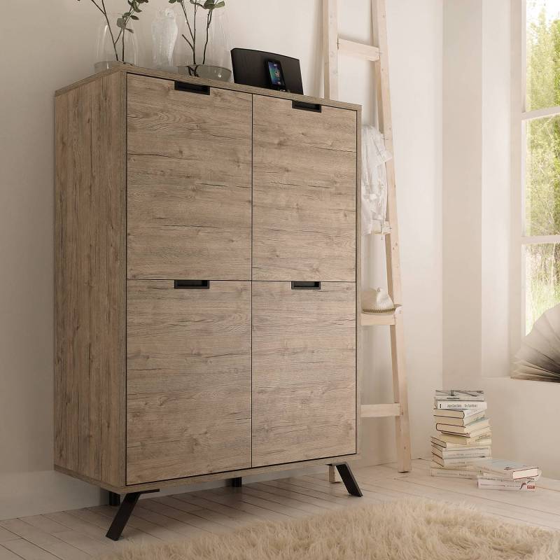 home24 Highboard Palma 106 x 152 x 50cm Beige/Eiche Dekor von home24