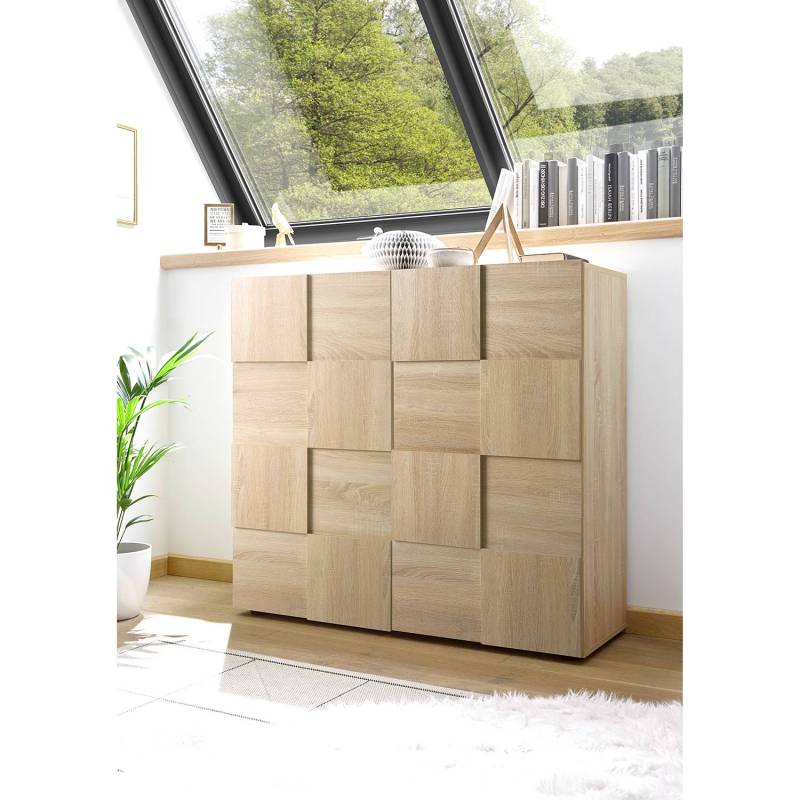 LC Spa Highboard Dama I Eiche Sonoma Dekor Spanplatte 121x111x42 cm (BxHxT) Modern 2-türig von LC Spa