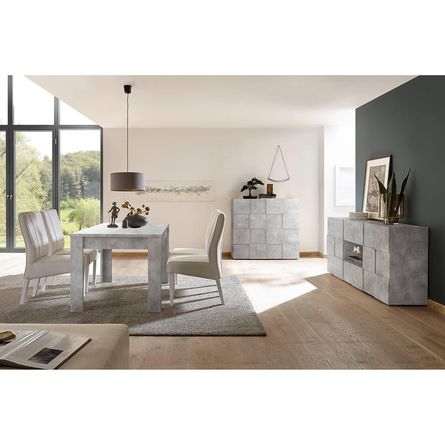 LC Spa Sideboard Dama II Beton Dekor Spanplatte 181x84x42 cm (BxHxT) Modern 2-türig 2 Schubladen von LC Spa