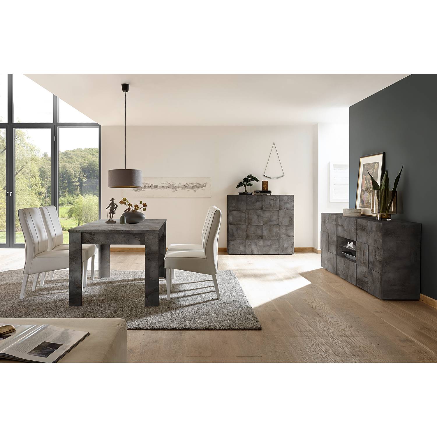 LC Spa Sideboard Dama II Graphit Spanplatte 181x84x42 cm (BxHxT) Modern 2-türig 2 Schubladen von LC Spa