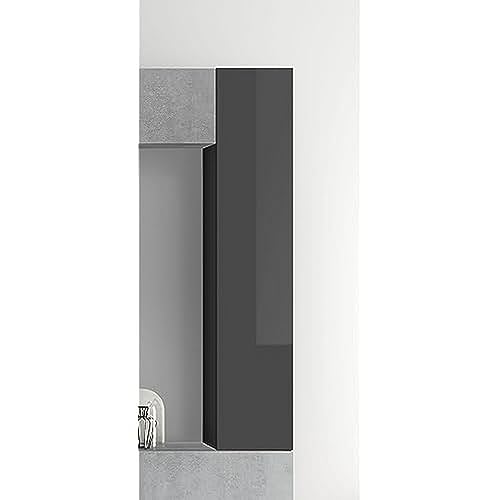 Lc Spa Vertikaler Hängeschrank mit 1 Tür, Grau glänzend, Large von Lc Spa