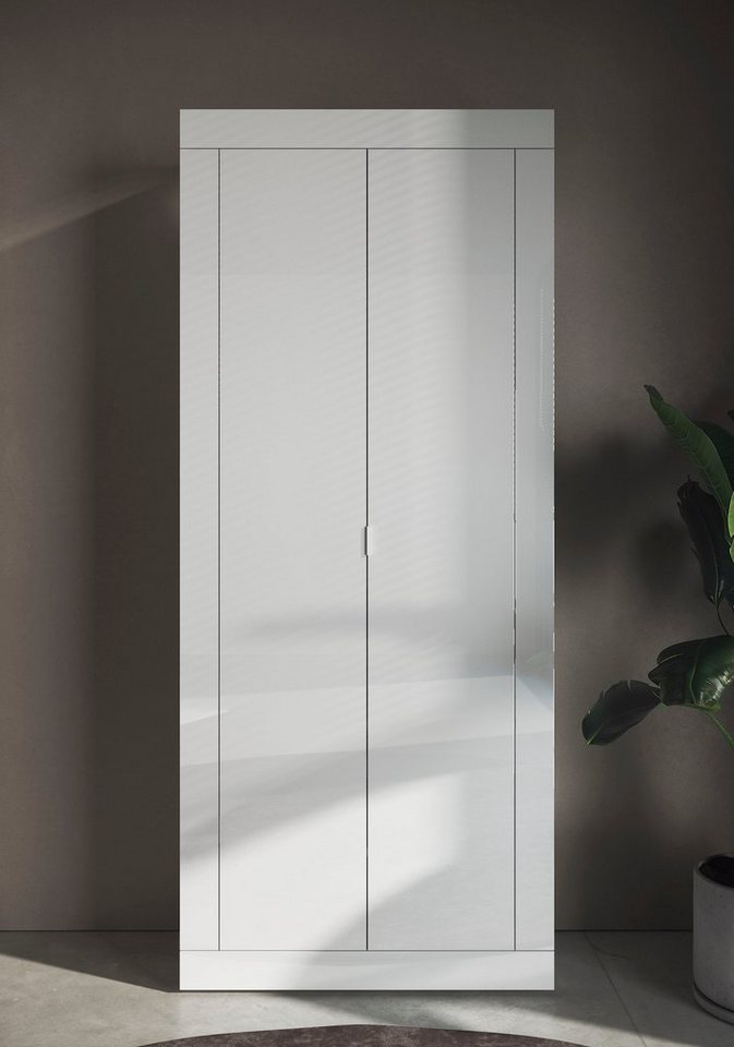 INOSIGN Garderobenschrank Basic Breite 78, Höhe 187 cm, moderne Rahmenoptik, Metallgriff, Kleiderstange, 2 Einlegeböden von INOSIGN