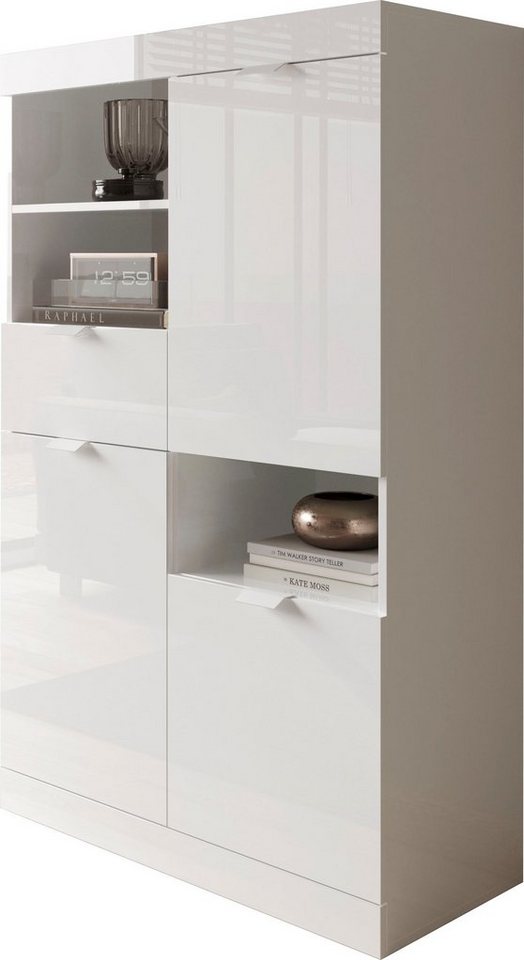 INOSIGN Highboard Slim, Breite 91 cm, weiß Hochglanz Lack von INOSIGN