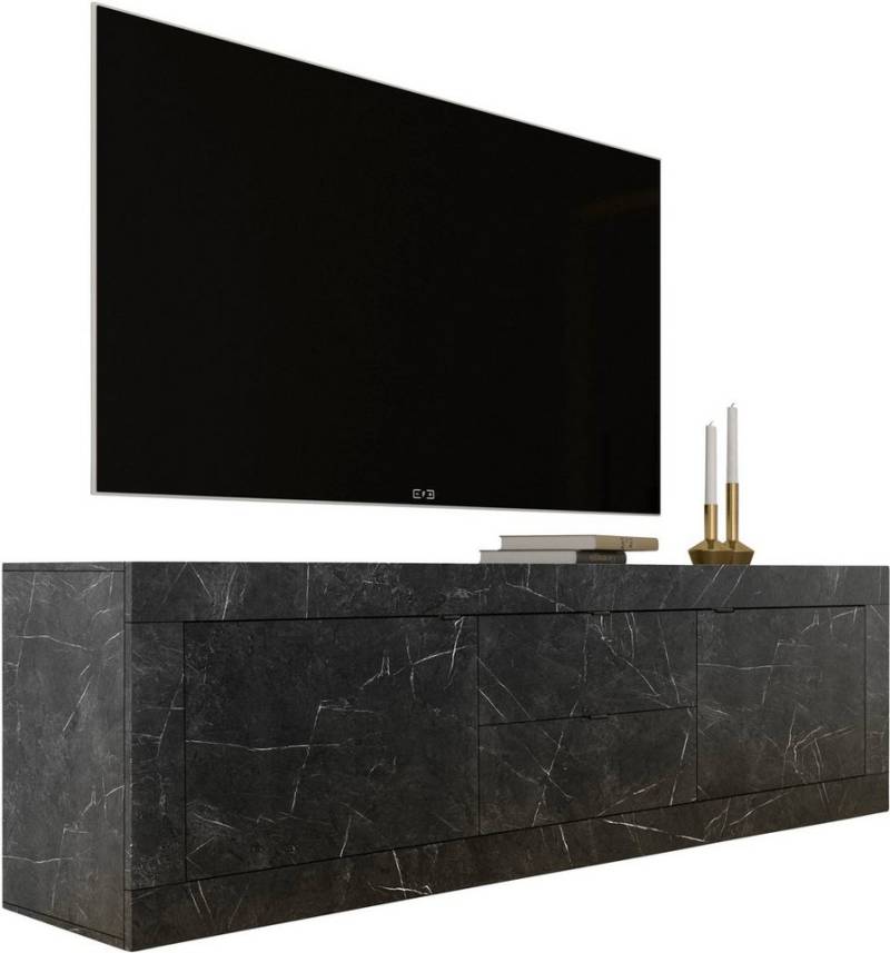 INOSIGN Lowboard Basic Breite 210 cm, TV-Board 2 Türen, 2 Schubkästen, TV-Schrank, Metallgriff, moderne Rahmenoptik, viel Stauraum, Farbauswahl von INOSIGN