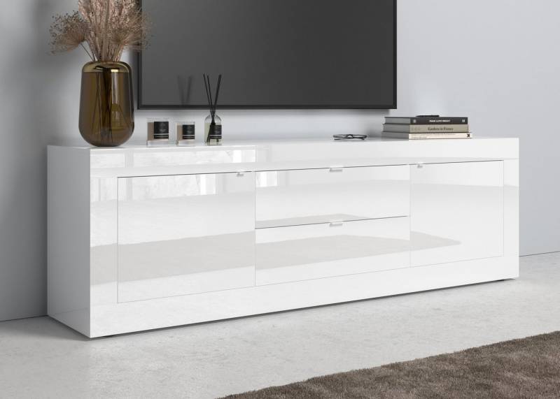 INOSIGN Lowboard Basic Breite 210 cm, TV-Board 2 Türen, 2 Schubkästen, TV-Schrank, Metallgriff, moderne Rahmenoptik, viel Stauraum, Farbauswahl von INOSIGN