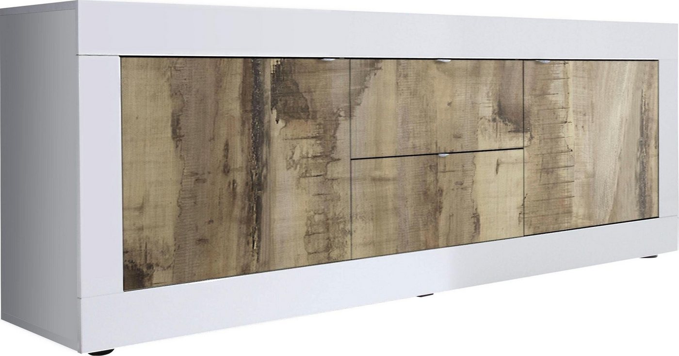 INOSIGN Lowboard Basic Breite 210 cm, TV-Board 2 Türen, 2 Schubkästen, TV-Schrank, Metallgriff, moderne Rahmenoptik, viel Stauraum, Farbauswahl von INOSIGN