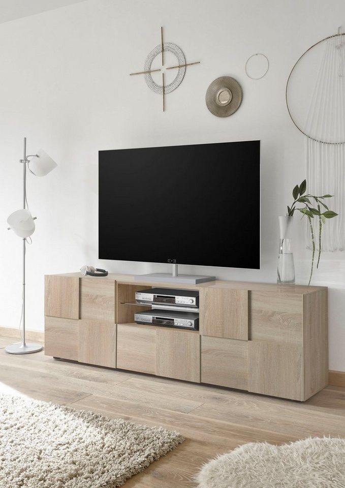 INOSIGN Lowboard Dama Breite 181 cm, TV-Board 2 Türen, 1 Schubkasten, TV-Schrank, Front in 3D-Optik, viel Stauraum, verschiedene Farben von INOSIGN