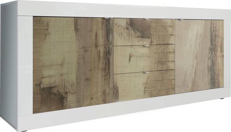 INOSIGN Sideboard Basic Breite 210 cm, Kommode 2 Türen, 3 Schubkästen, Anrichte, Metallgriff, moderne Rahmenoptik, viel Stauraum, Farbauswahl von INOSIGN