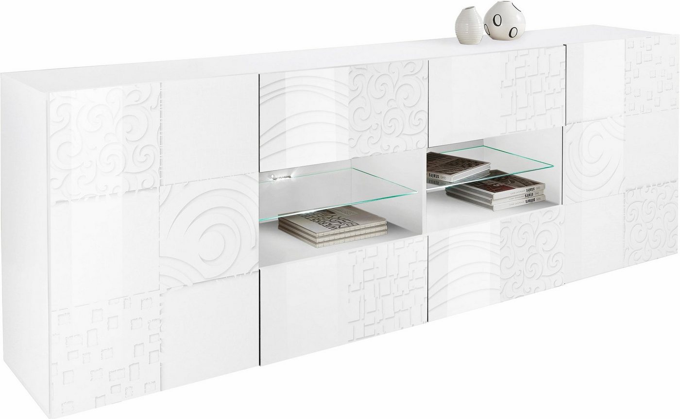 INOSIGN Sideboard Miro, Breite 241 cm mit dekorativem Siebdruck von INOSIGN