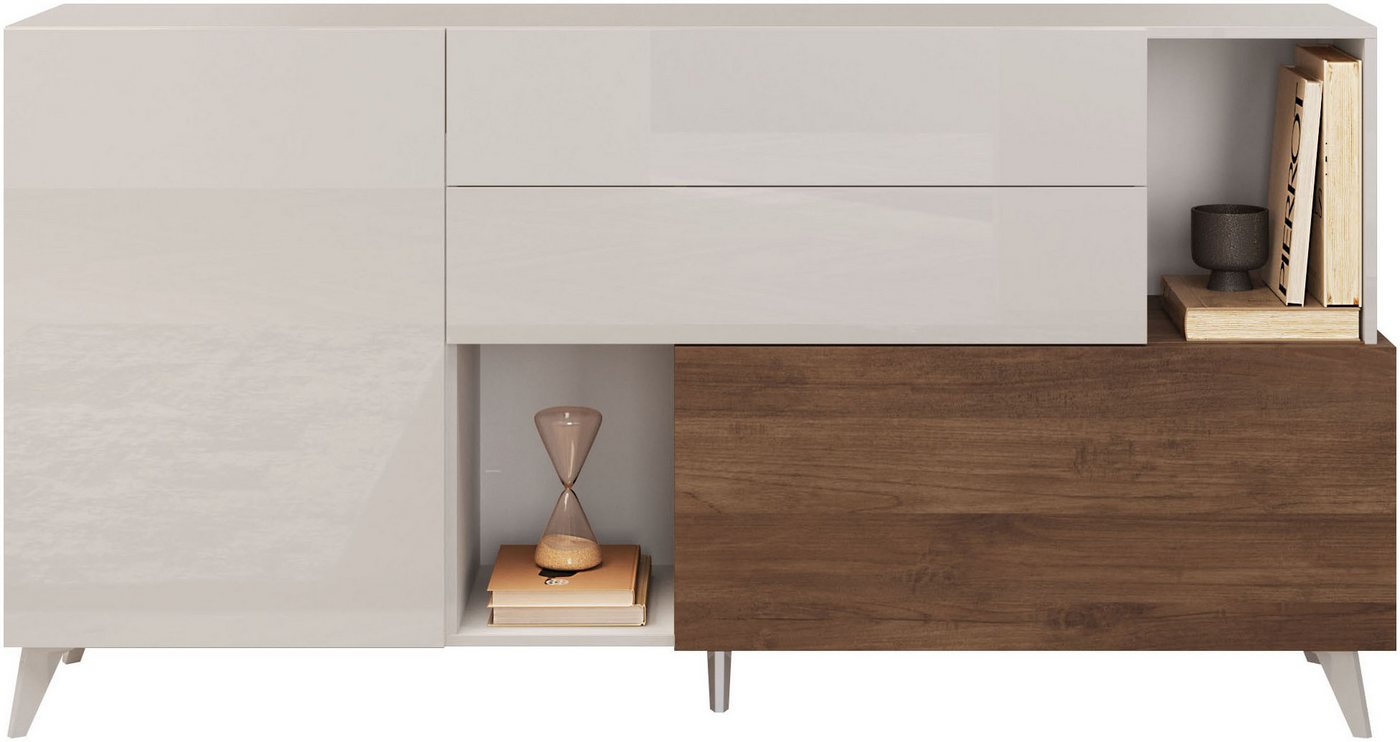 INOSIGN Sideboard Monaco Breite 181 cm, Anrichte mit 1 Tür, 1 Klappe u. 2 Schubkästen, Kommode, Soft/Self Closing von INOSIGN