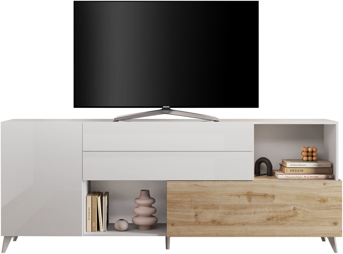 INOSIGN Sideboard Monaco Breite 241 cm, Kommode mit 1 Tür, 1 Klappe u. 2 Schubkästen, Anrichte, Soft/Self Closing von INOSIGN