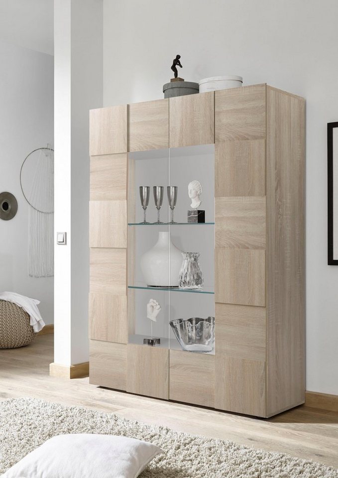 INOSIGN Vitrine Dama Höhe 166 cm, Breite 121 cm, Stauraumvitrine mit 2 Türen, Standvitrine - Front in 3D-Optik, viel Stauraum, verschiedene Farben INOSIGN Vitrine Dama Höhe 166 cm, Breite 121 cm, Stauraumvitrine mit 2 Türen, Standvitrine - Front in 3D-Optik, viel Stauraum, verschiedene Farben von INOSIGN