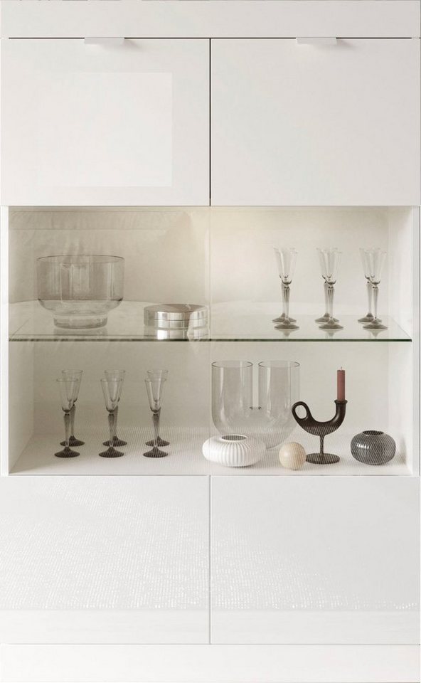 INOSIGN Vitrine Slim Breite 91 cm, weiß Hochglanz Lack von INOSIGN