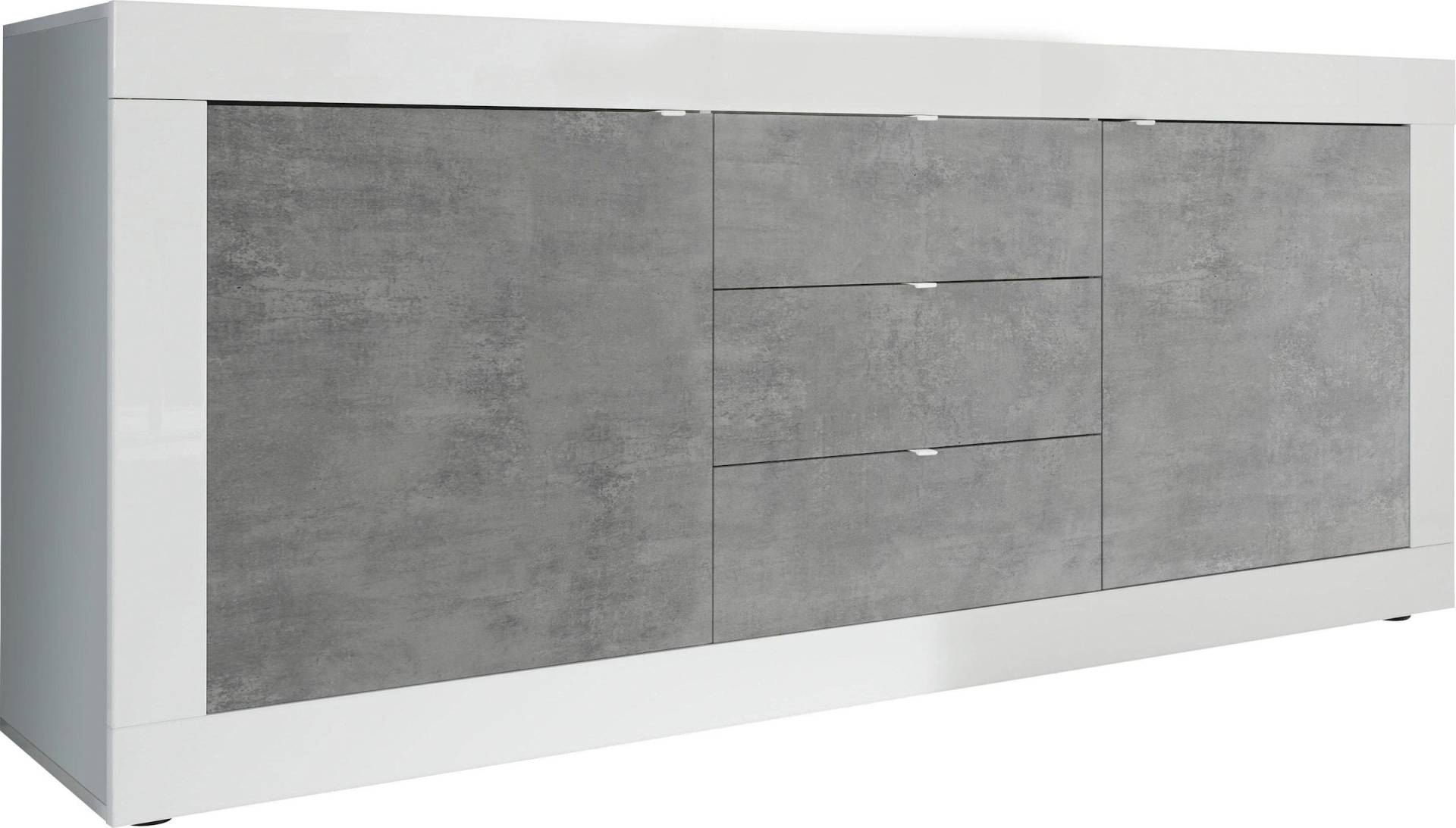 Sideboard in weiß hochglanz lack/beton-optik von INOSIGN von INOSIGN