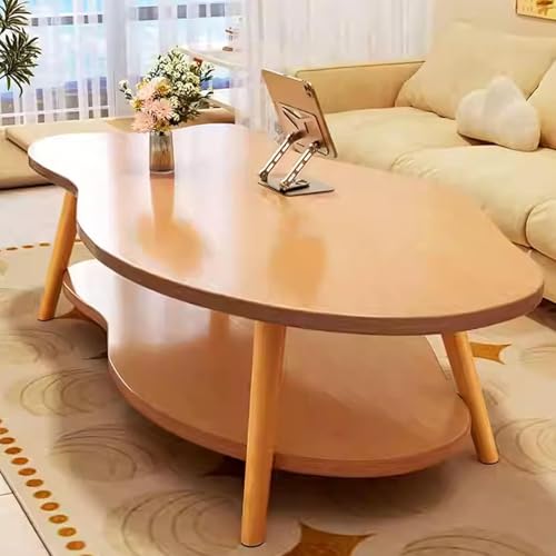 LCBDYLR Mid-Century Modern Couchtisch mit 2 Ebenen, Wolkenförmiges Design, Holz Wohnzimmertisch für Kleine Räume, Abstrakte Form, Einfache Montage B 80 * 40cm LCBDYLR Mid-Century Modern Couchtisch mit 2 Ebenen, Wolkenförmiges Design, Holz Wohnzimmertisch für Kleine Räume, Abstrakte Form, Einfache Montage B 80 * 40cm von LCBDYLR