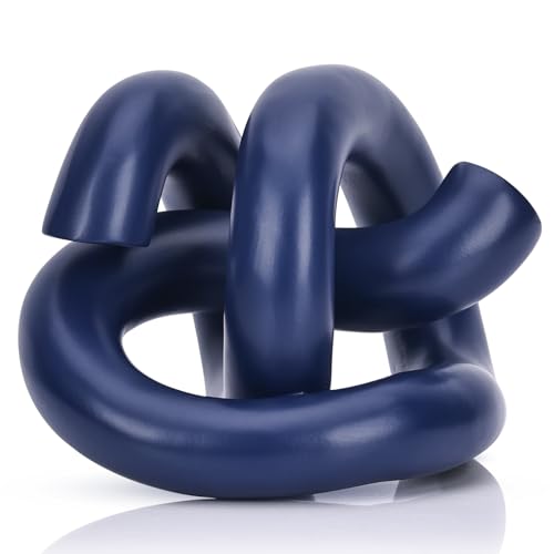 Funky Abstract Blue Knot Knick Knacks - Navy Blue Accent Decor for Coffee Table & TV Stand, Modern Geometric Sculpture Scandinavian Minimalist Home Statue Decorative Objects Entryway Bookcase Book Funky Abstract Blue Knot Knick Knacks - Navy Blue Accent Decor for Coffee Table & TV Stand, Modern Geometric Sculpture Scandinavian Minimalist Home Statue Decorative Objects Entryway Bookcase Book von LCCCK