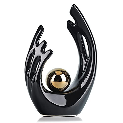 LCCCK 24.1 cm H Schwarz Ästhetische Raumdekoration Akzent, TV-Ständer Funky Tischdekoration schwarz, abstrakte Kunst Keramik Statue und Skulptur, dekorative Objekte, Regaldekoration LCCCK 24.1 cm H Schwarz Ästhetische Raumdekoration Akzent, TV-Ständer Funky Tischdekoration schwarz, abstrakte Kunst Keramik Statue und Skulptur, dekorative Objekte, Regaldekoration von LCCCK