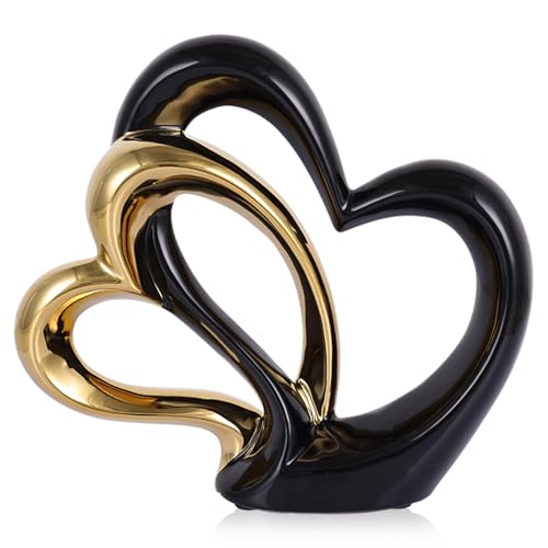 LCCCK Dubble Heart Statue Skulptur – Keramik Herz Figuren Porzellan Moderne Liebesstatuen Paar Romantische Schlafzimmer Tisch Kamindekor – Hochzeit Valentinstag Ornament LCCCK Dubble Heart Statue Skulptur – Keramik Herz Figuren Porzellan Moderne Liebesstatuen Paar Romantische Schlafzimmer Tisch Kamindekor – Hochzeit Valentinstag Ornament von LCCCK