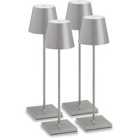 LCD Außenleuchten 4er Set 5097/5098/5099 LED Akkuleuchte Silber von LCD Außenleuchten