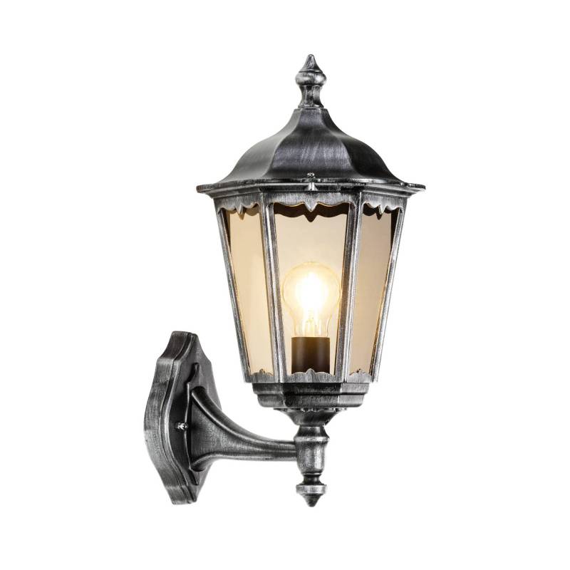 Außenwandlampe 1110 Laterne stehend schwarz-silber von LCD