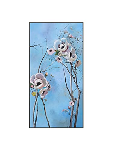 LCDIUDIU Gemälde, Blauer Himmel Kapok Blume Zweig Landschaft Moderne Abstrakte Kunstwerke Rahmenlose Handgemalte Ölgemälde Auf Leinwand Wandkunst Für Wohnzimmer Schlafzimmer Büro Wohnkult von LCDIUDIU
