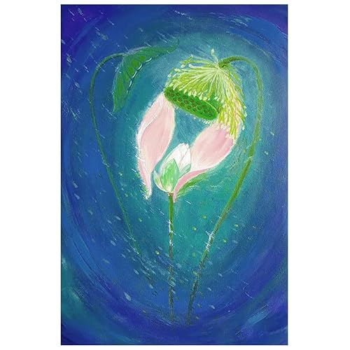 LCDIUDIU Leinwandbild, Handgemalt, Abstraktes Landschaftsölgemälde, Blauer Teich, Blühende Seerosen, Modernes Ungerahmtes Kunstwerk für Wohnzimmer, Büro, Schlafzimmer, Heimdekoration, 50 X 70 C LCDIUDIU Leinwandbild, Handgemalt, Abstraktes Landschaftsölgemälde, Blauer Teich, Blühende Seerosen, Modernes Ungerahmtes Kunstwerk für Wohnzimmer, Büro, Schlafzimmer, Heimdekoration, 50 X 70 C von LCDIUDIU
