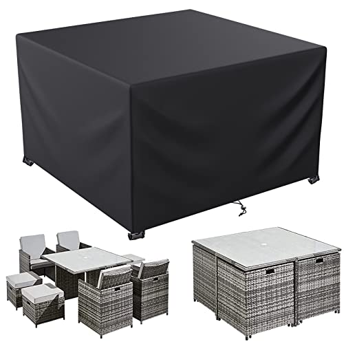LCGOD Abdeckung Gartenmöbel Wasserdicht ，Abdeckplane für Gartenmöbe Chwerlast 600D Oxford Gewebe Winddicht,Staubfest, UV-Beständiges,Schutzhüllen für gartenmöbel und Sofa,Rechteckig(250x250x80cm) von LCGOD