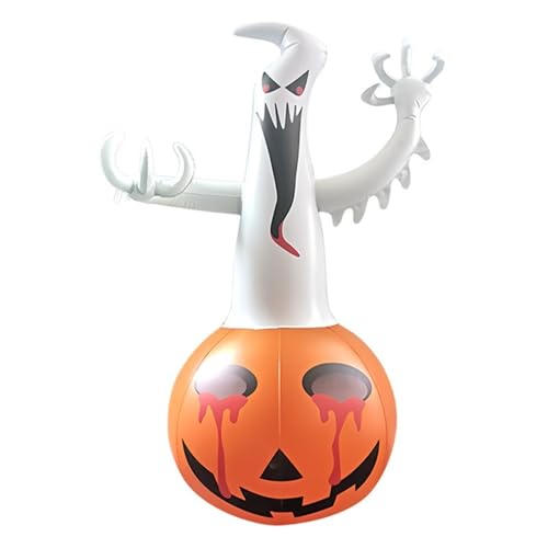 LCHENJIDG 47,24 Zoll Kürbis Ghost Ballon, eingebaute LED-Licht aufblasbare Außenhaus Fittings, Party Accessoires für Halloween Rasen Innenhof Innen- und Außengärten von LCHENJIDG