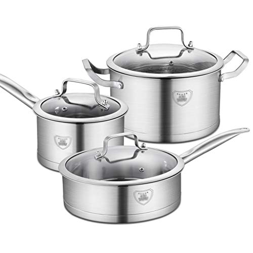 430 Kochkostüm Edelstahl Topf Double Bottom Set Tree Piece Set Setfr Küchenutensilien Kochsets zum Kochen von Küchenutensilien von LCHJX