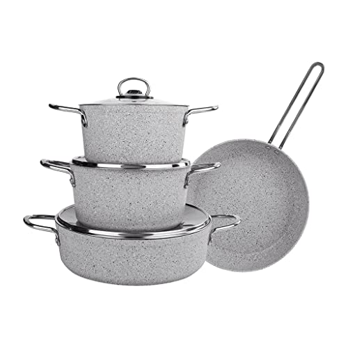 7 PCs/Set Cookware Set Cooking Kochtopf und Pfanne Set Nicht-St-Ck-Edelstahl-Küchenwerkzeuge (Farbe: a) (b) von LCHJX