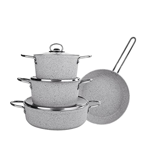 7pcs/Set Cookware Set Küchengeschirr Topf Kochtopf und Pfanne Set Nonst? CK Edelstahl Küche von LCHJX