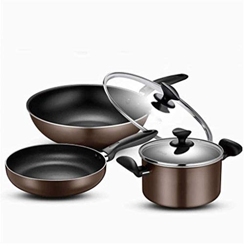 Aluminium -Kochgeschirrset Non -Stick -Beschichtung Induktionsbasis Ofen Safe Töpfe Pfannen und Bratpfanne Set für mehrere Wärme geeignet von LCHJX