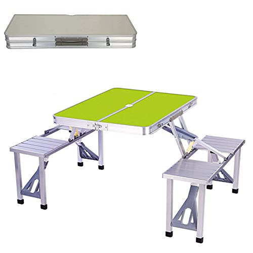 Außen -Aluminium -Legierung Klapptisch, Stuhl Tragbarer Picknicktisch, Ortaler einen Tisch und Vier Stühle für Camping -Grillparty im Freien, leicht und faltbar, Silber Außen -Aluminium -Legierung Klapptisch, Stuhl Tragbarer Picknicktisch, Ortaler einen Tisch und Vier Stühle für Camping -Grillparty im Freien, leicht und faltbar, Silber von LCHJX