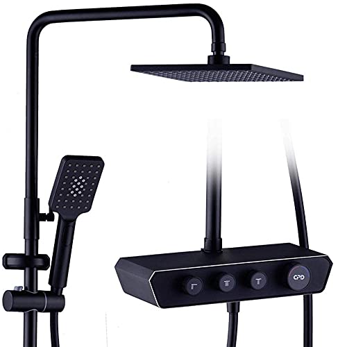 Bath Duschmischer Set Duschsystem Schwarz 9 in quadratischer Regen Duschkopf 3 Modus Handaufknopf Duschmischer Tippsystem modern für Badezimmer-a, a Bath Duschmischer Set Duschsystem Schwarz 9 in quadratischer Regen Duschkopf 3 Modus Handaufknopf Duschmischer Tippsystem modern für Badezimmer-a, a von LCHJX