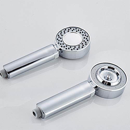 Doppelseitige Dual-Funktion Duschkopf Wasser spart runde ABS-Chrom-Booster-Bad-Dusche Hochdruck Handheld-Handdusche, wie gezeigt von LCHJX
