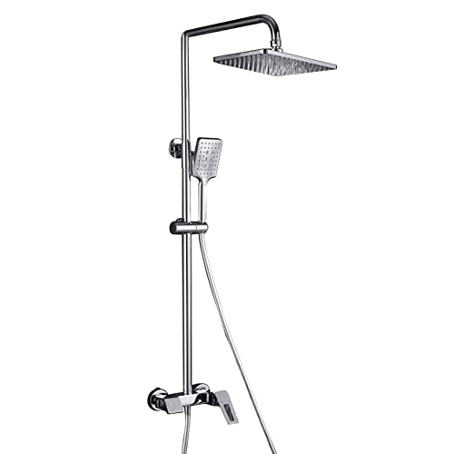 Duschsystem Wand montiert 3 Funktionen Duscharmaturen Set für Badezimmer, Kupfer Luxus Hochdruck Duschkopf 3-Mode Handgehalt von LCHJX