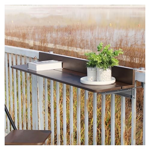 Edelstahl -Klapptisch im Freien für Balkon und Terrasswand montiert wasserdicht ohne Loch Stanze benötigte Faltbare hängende Geländertisch von LCHJX