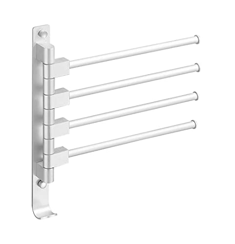 Handtuchhandtuchschiene Handtuch Rack 180 Grad Rotation Handtuchhandtuchwand mit Haken Bad bewegliche Handtuchhalter Handtuch Handtuch Handtuchhalter/Silber die Neue Handtuchhandtuchschiene Handtuch Rack 180 Grad Rotation Handtuchhandtuchwand mit Haken Bad bewegliche Handtuchhalter Handtuch Handtuch Handtuchhalter/Silber die Neue von LCHJX