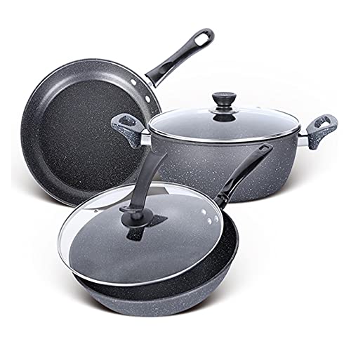Kochgeschirr-Kit-Kochgeschirr-Set Bratpfanne Suppe Topf Eineintopf Wok Nicht-Stall-Pfanne Topf Kochtopf Küchen Auflauf Auflauf Hotpot-Dampfkessel Kessel von LCHJX