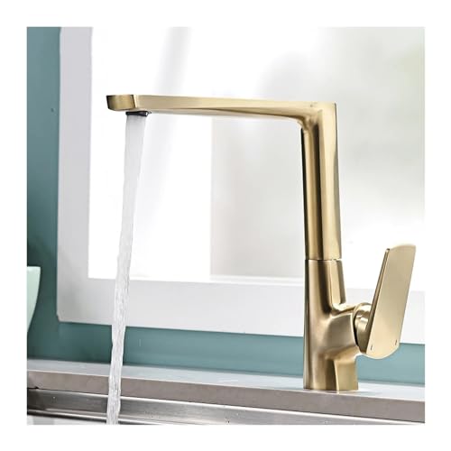Küchenarmatur Alle kupferkalt und heißes Waschbecken Waschbecken Wasserhahn Haushalt gebürstet Messing Gold Wasser Wasserhahn, einfache Installation Küchenarmatur Alle kupferkalt und heißes Waschbecken Waschbecken Wasserhahn Haushalt gebürstet Messing Gold Wasser Wasserhahn, einfache Installation von LCHJX