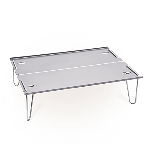 LCHJX Camptisch Camping Klapptisch Outdoor tragbarer Picknickschktisch Aluminium Leichte Klapptische BBQ Wanderung (Farbe: hellgrau) (hellgrau) von LCHJX
