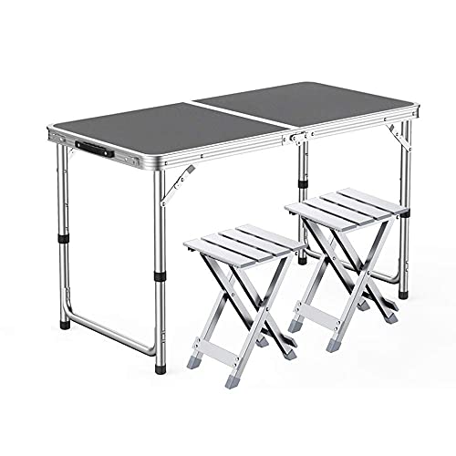 LCHJX Klapptisch Multifunktional Terrasse Tisch und Stuhl Selbstfahrende Freizeitpicknicktisch und Stuhl Set tragbarer Klapptisch im Freien tragbarer Tisch von LCHJX