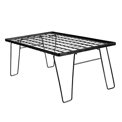 LCHJX Outdoor -Klapptisch mit Holzkohlegrillplatte tragbarer Schreibtisch und multifunktionales Campingregal für BBQ Beach und Garten. von LCHJX