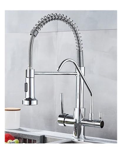 Matte schwarze Reinigung Küchenspüle Wasserhahnreinigung 3-Wege kalt und heiß gemischte Füllung Wasserhahn Doppelgriff Trinkwasserkran, einfache Installation Matte schwarze Reinigung Küchenspüle Wasserhahnreinigung 3-Wege kalt und heiß gemischte Füllung Wasserhahn Doppelgriff Trinkwasserkran, einfache Installation von LCHJX