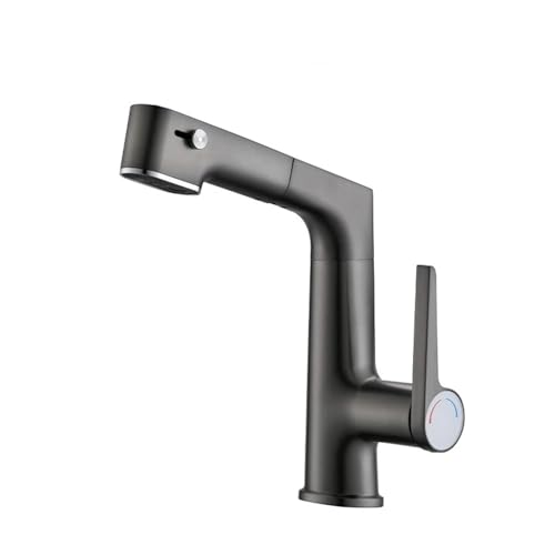 Moderner weißer/grauer Badarmatur mit Ausziehen von Sprühgerät Heißer und kaltem Wassermixer für Waschtischsenke Moderner weißer/grauer Badarmatur mit Ausziehen von Sprühgerät Heißer und kaltem Wassermixer für Waschtischsenke von LCHJX